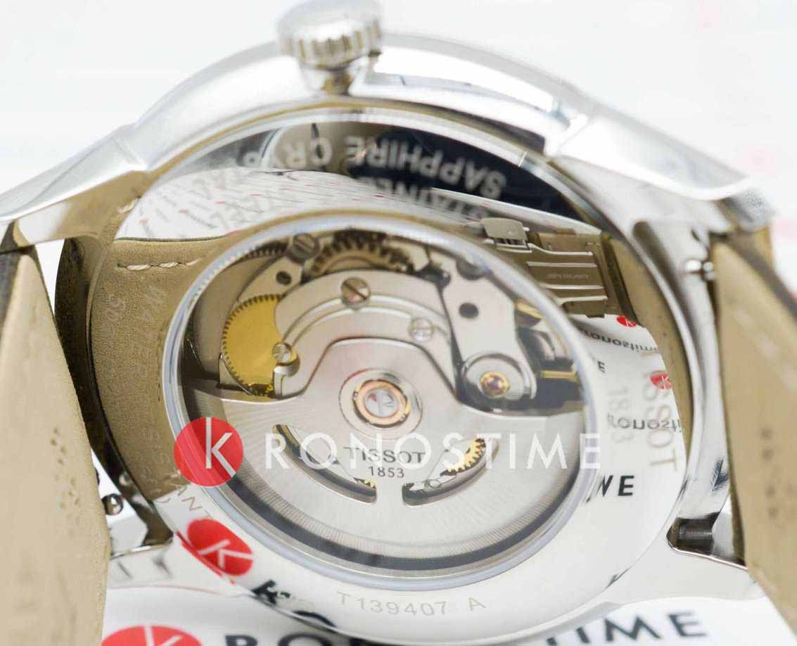 Tissot Tissot Chemin des Tourelles Powermatic 80 T139.407.16.261.00 механические мужские часы часы крупный план бежевый циферблата
